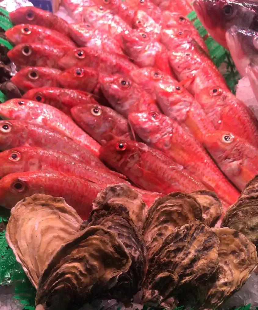 Salmonetes y ostras